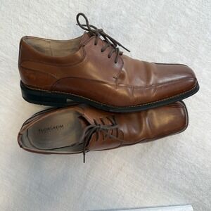 Florsheim Mens 11256-200 Brown Chestnut Curtis Bike Toe Oxford Dress Shoe Sz 10D